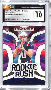 2024 Rookies and Stars Drake Maye Rookie RC Rush CGC 10 Patriots