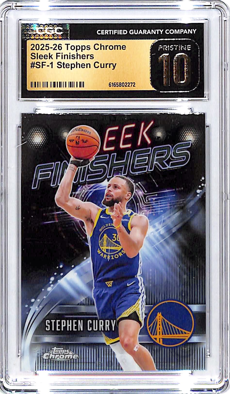 2025-26 Topps Chrome Stephen Curry Sleek Finishers CGC 10 Pristine Warriors
