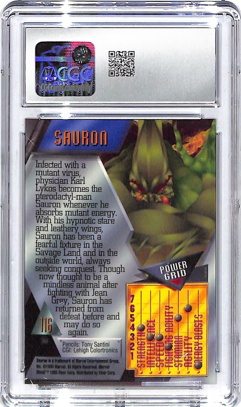 1995 Sauron Fleer Marvel Metal Inaugural Edition #116 CGC Mint Plus 9.5
