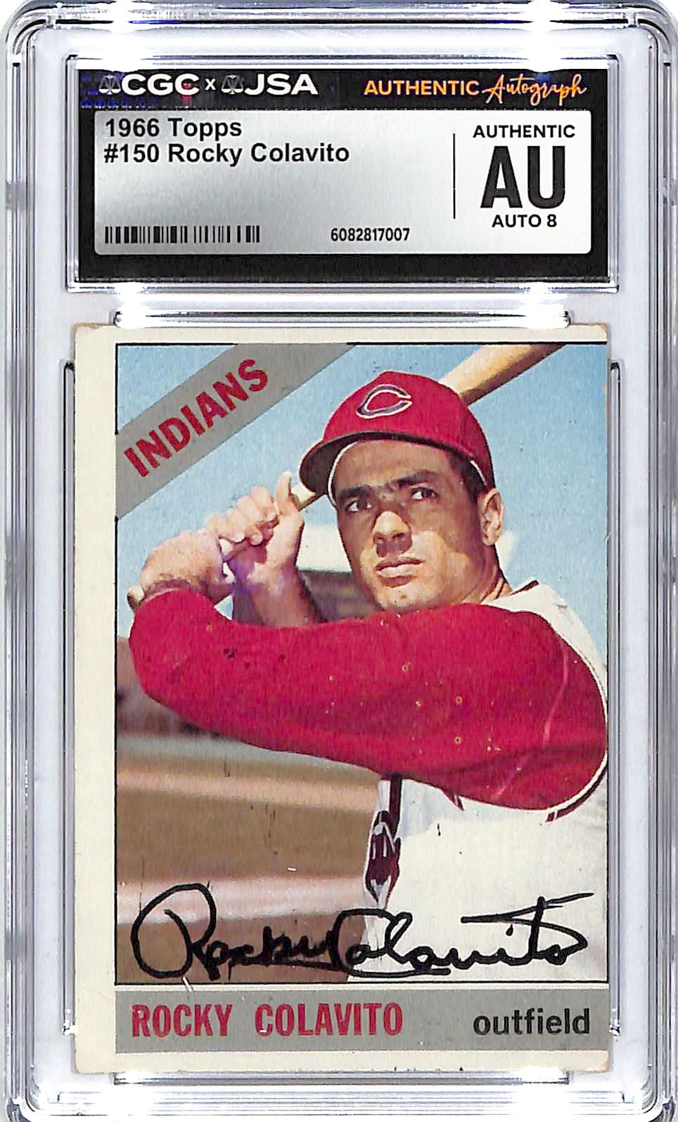 1966 Topps Rocky Colavito Auto Autograph CGC Authentic Indians