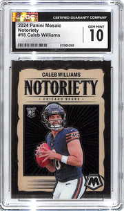2024 Mosaic Caleb Williams Notoriety Rookie RC CGC 10 Bears