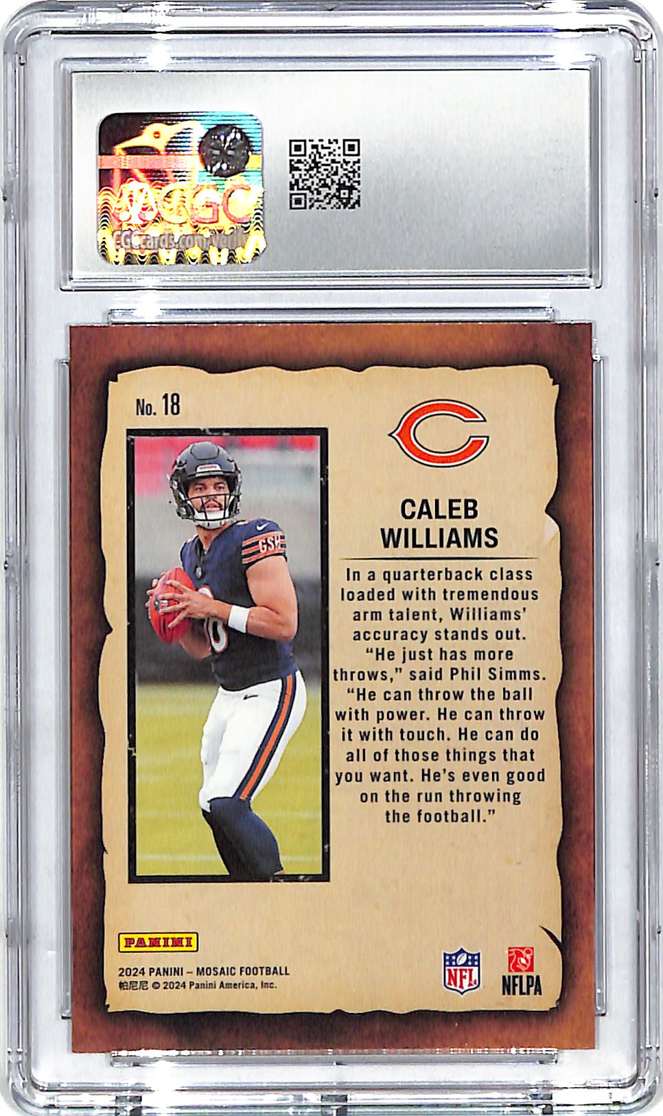 2024 Mosaic Caleb Williams Notoriety Rookie RC CGC 10 Bears