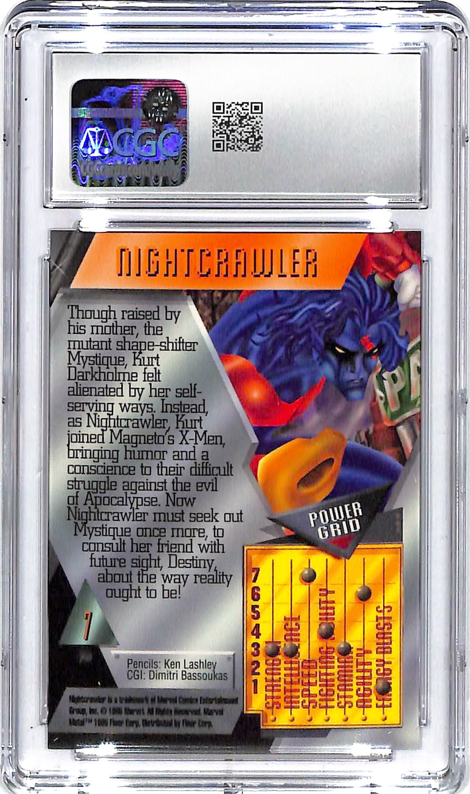 1995 Nightcrawler Fleer Marvel Metal Inaugural Edition #7 CGC Mint Plus 9.5