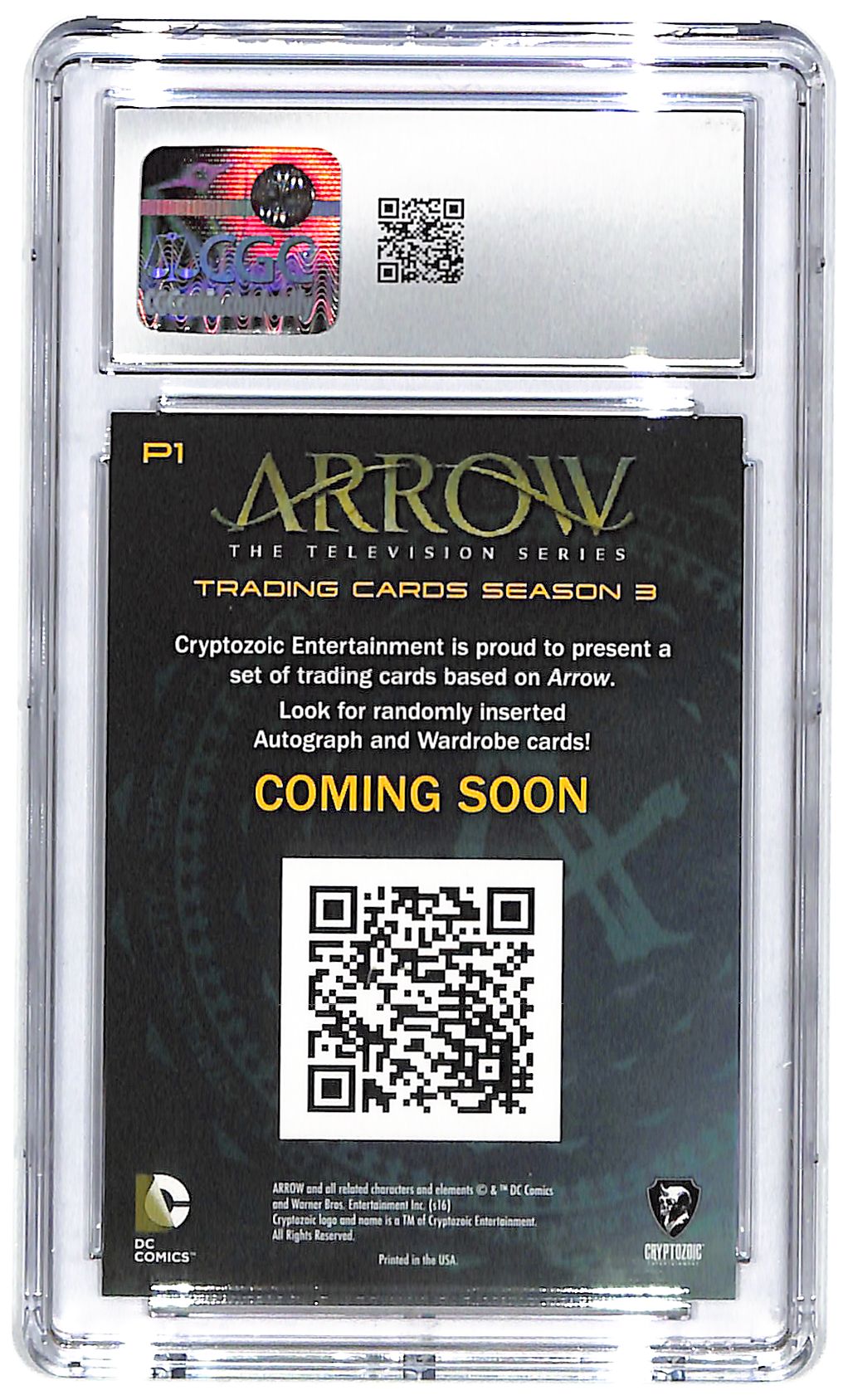 2017 Arrow Cryptozoic Arrow Season 3 Promo #P1 CGC Mint 9