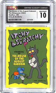 1993 Skybox The Simpsons Itchy & Scratchy Tee-House of the August Kaboom CGC 10
