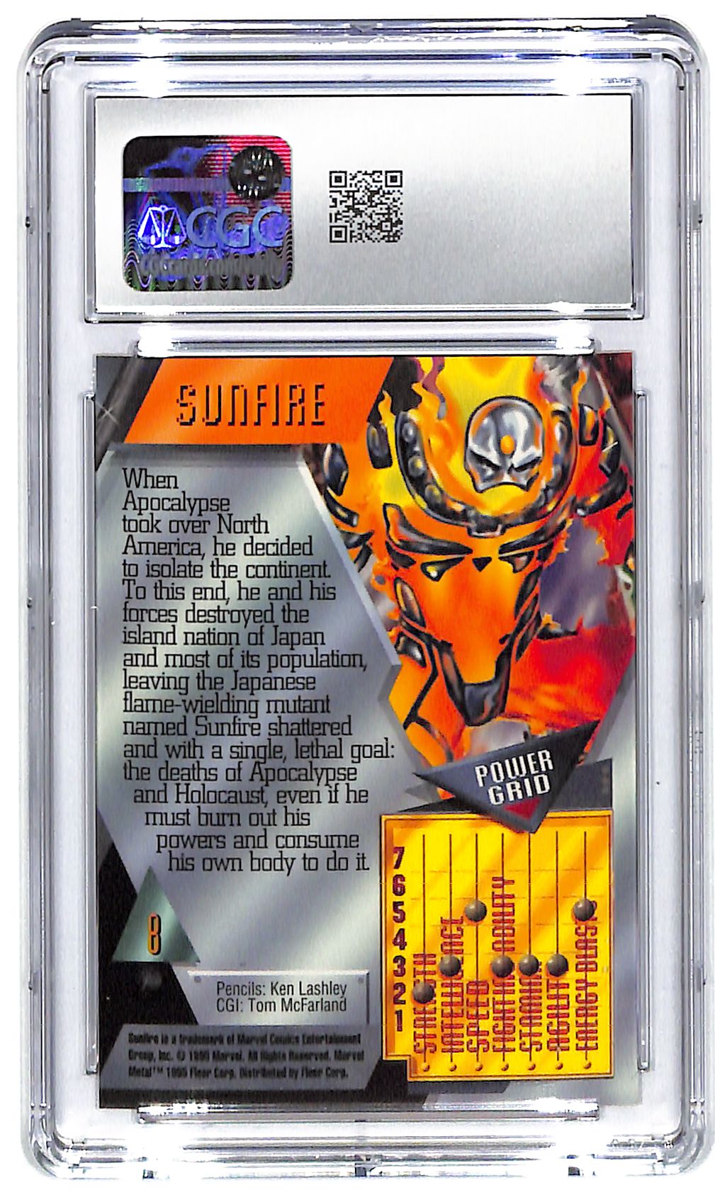 1995 Sunfire Fleer Marvel Metal Inaugural Edition #8 CGC Mint Plus 9.5