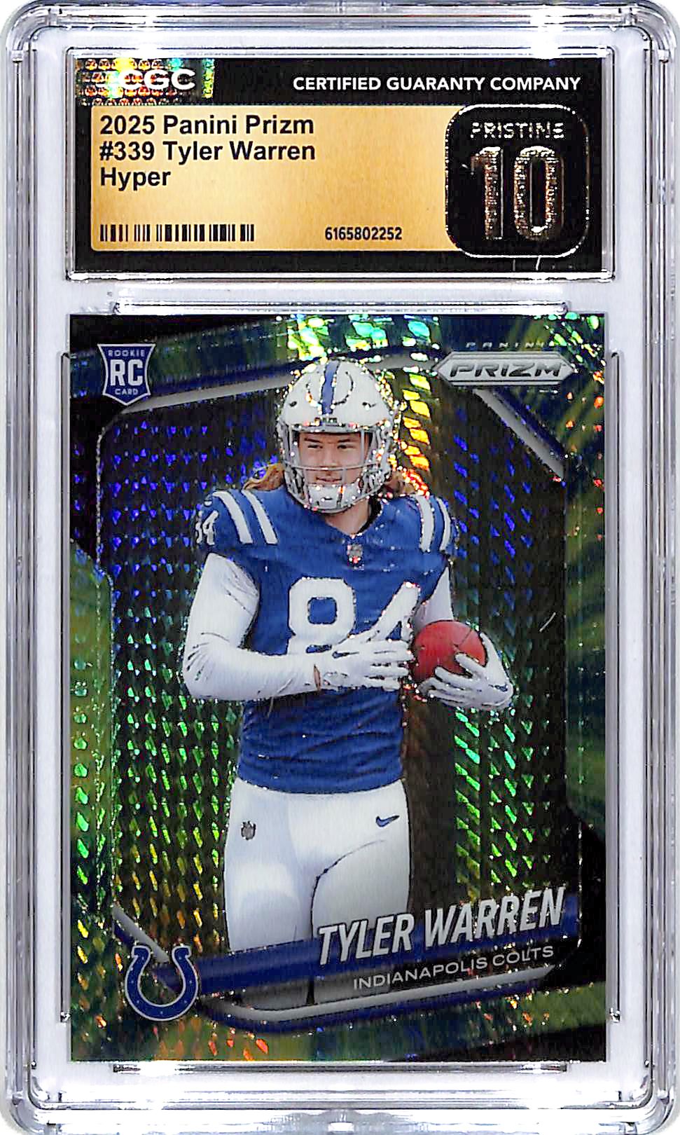 2025 Prizm Tyler Warren Hyper Rookie RC /200 CGC 10 Pristine Colts