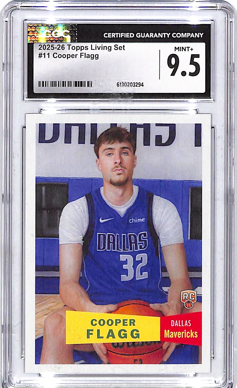 2025-26 Topps Living Set Cooper Flagg Rookie RC #11 CGC 9.5 Mavericks