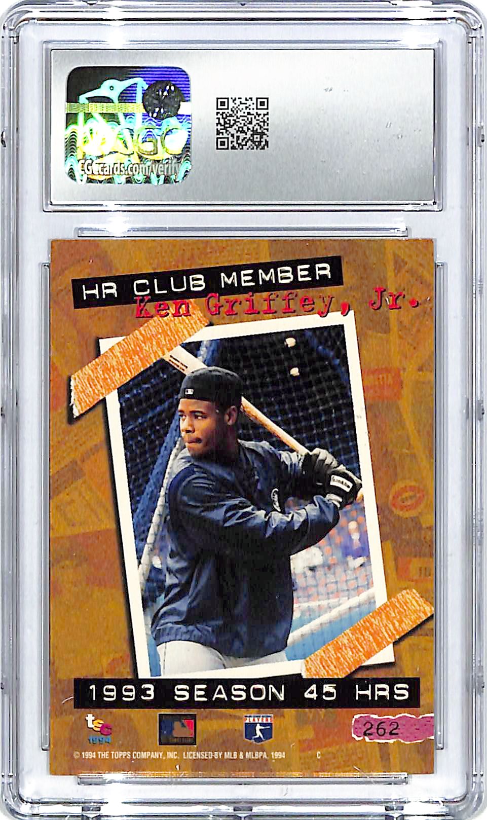 1994 Stadium Club Ken Griffey Jr #262 CGC 9.5 Mariners