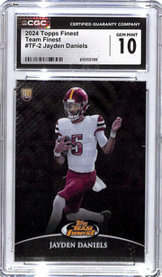 2024 Topps Finest Jayden Daniels Team Finest Rookie RC CGC 10 Commanders