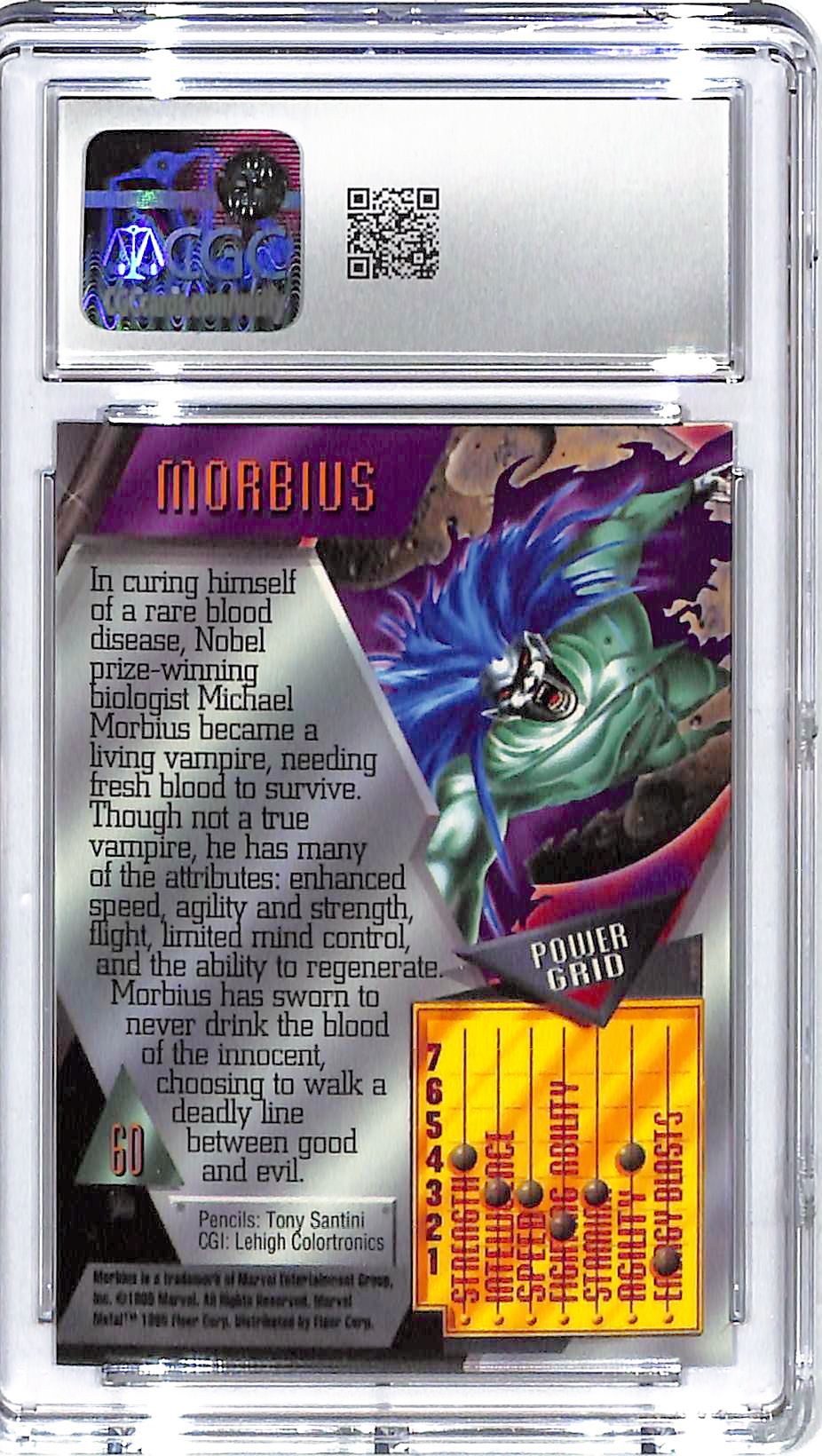 1995 Morbius Fleer Marvel Metal Inaugural Edition #60 CGC Mint Plus 9.5
