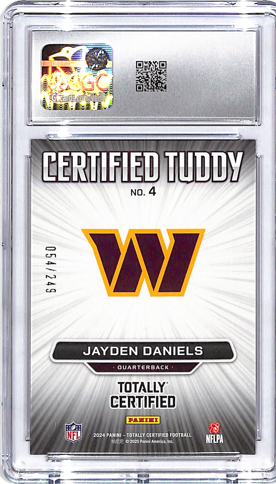 2024 Totally Certified Jayden Daniels Certified Teddy Mirror Red Rookie RC /249 CGC 9.5