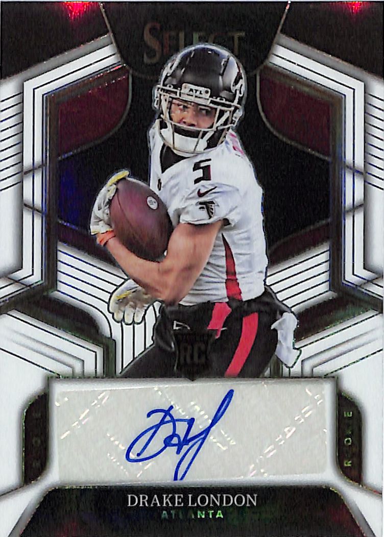 2022 Select Drake London Auto Autograph Rookie RC White /35 Falcons