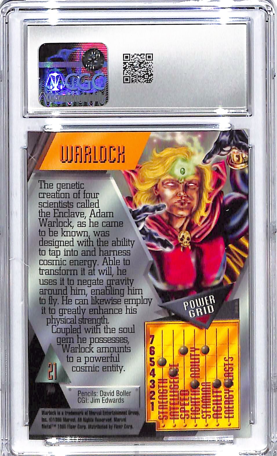 1995 Warlock Fleer Marvel Metal Inaugural Edition #21 CGC Mint Plus 9.5