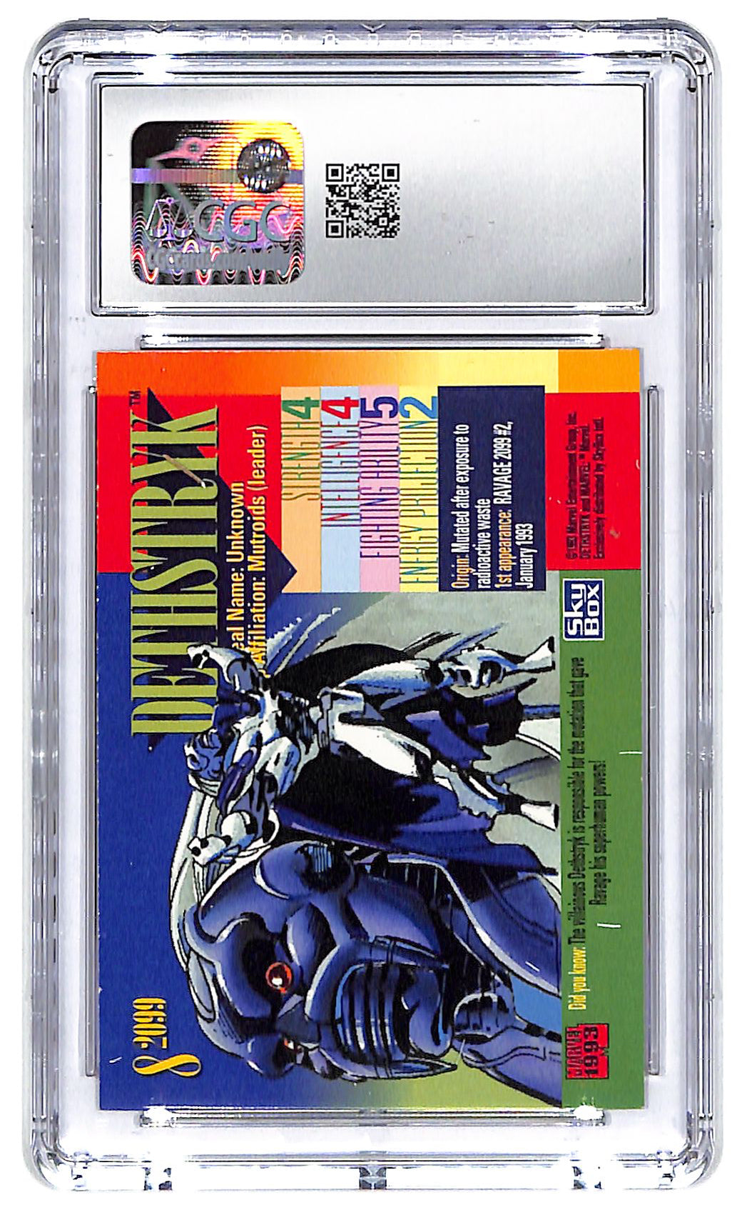 1993 Dethstryk Skybox Marvel Universe Series IV Red Foil #8 CGC Mint 9