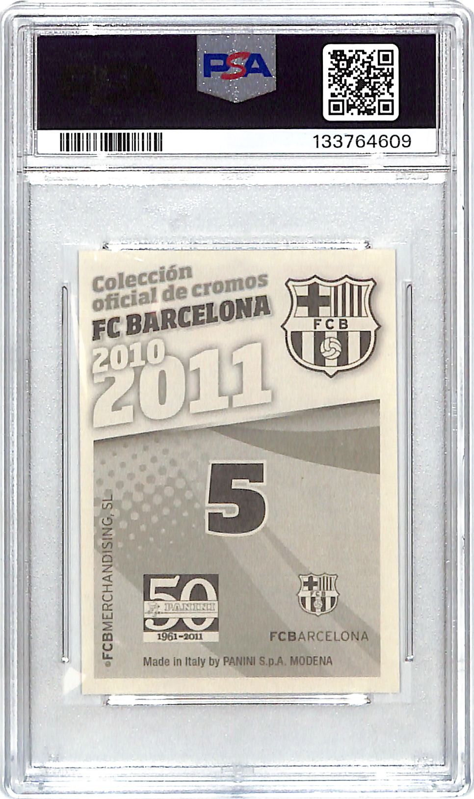 2010-11 Panini Stickers FC Barcelona Lionel Messi PSA 8 #5