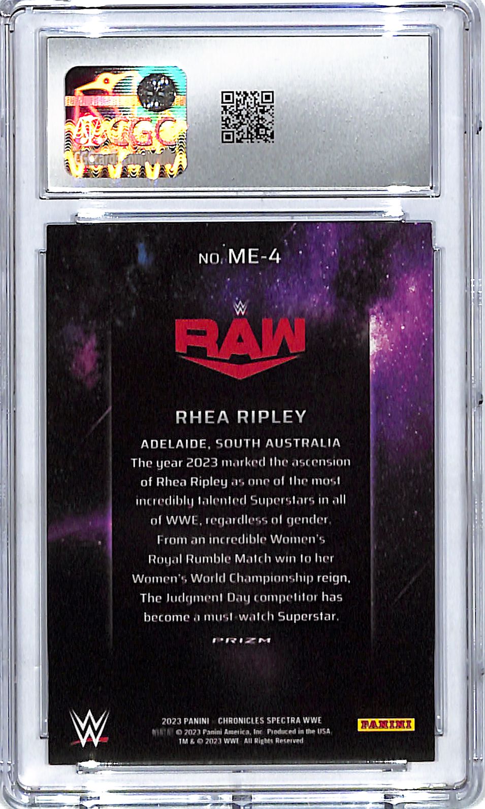 2023 Chronicles WWE Rhea Ripley Spectra Main Event CGC 9.5