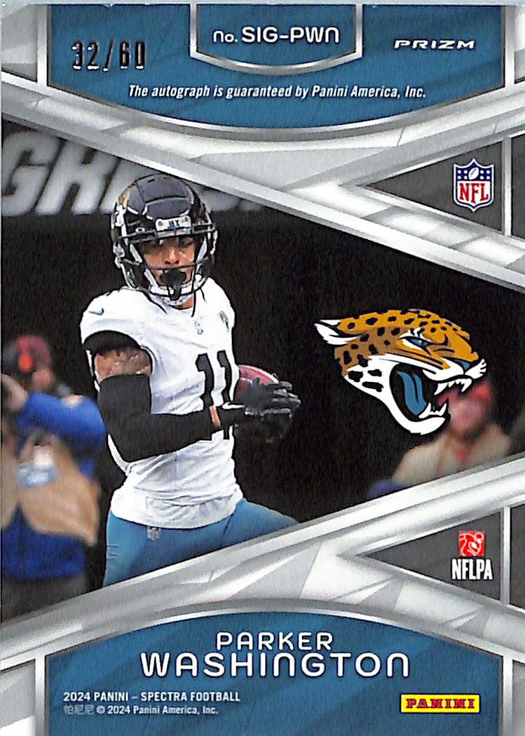 2024 Spectra Parker Washington Auto Autograph /60 Jaguars