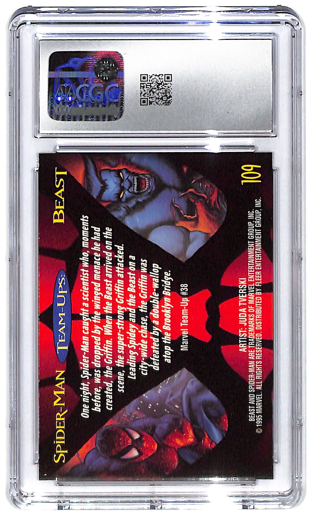 1995 Beast Fleer Ultra Spider-Man Gold Foil #109 CGC Mint Plus 9.5