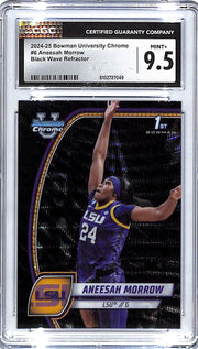 2024-25 Bowman Chrome University Aneesah Morrow Rookie RC Black Wave CGC 9.5 Refractor