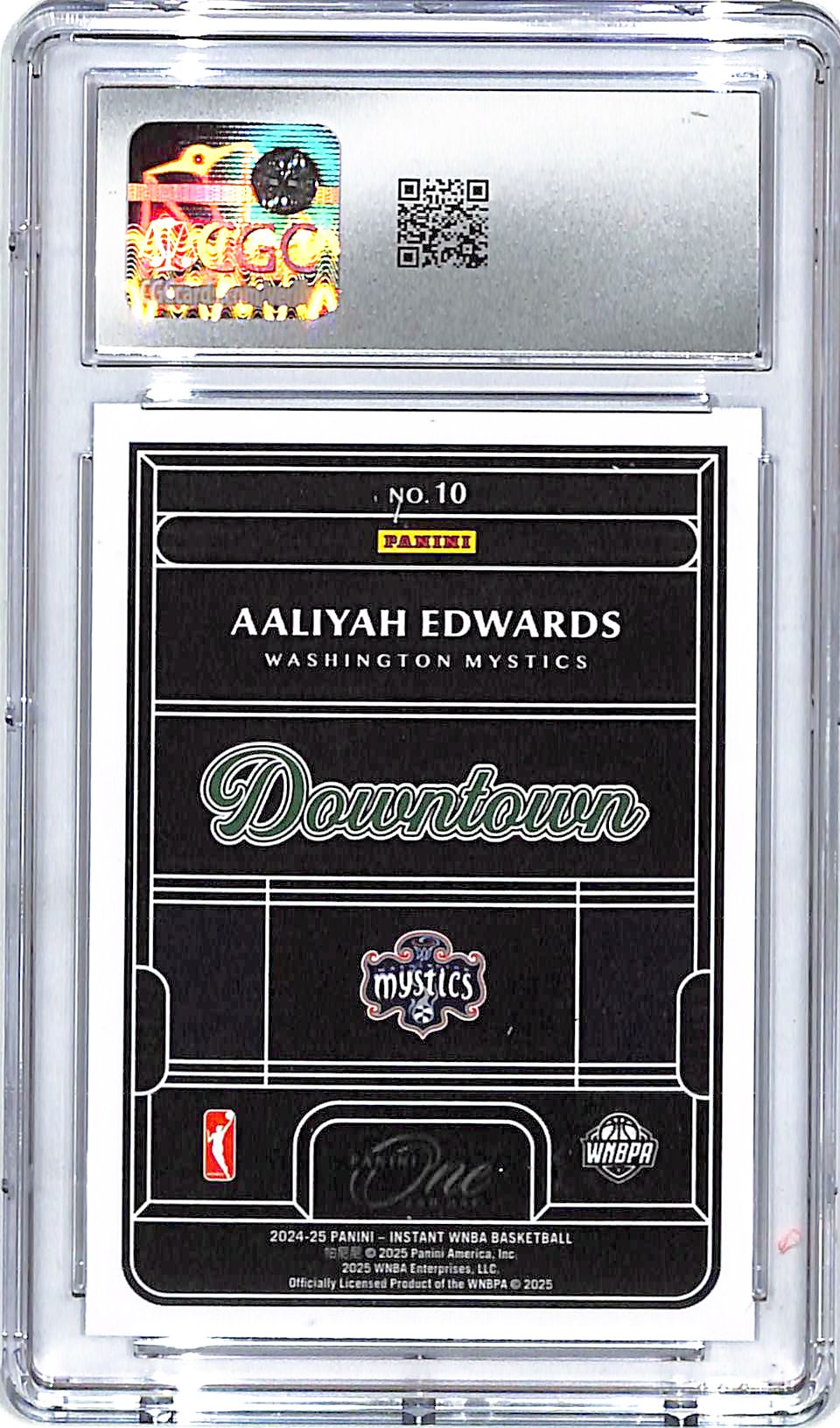 2024-25 Panini WNBA Rookie Royalty Aaliyah Edwards Downtown Rookie RC #10 CGC 10 Mystics