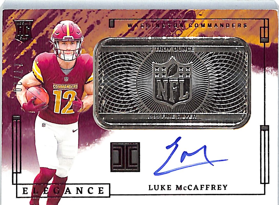2024 Impeccable Luck McCaffrey Auto Autograph Silver Bar /20 Commanders