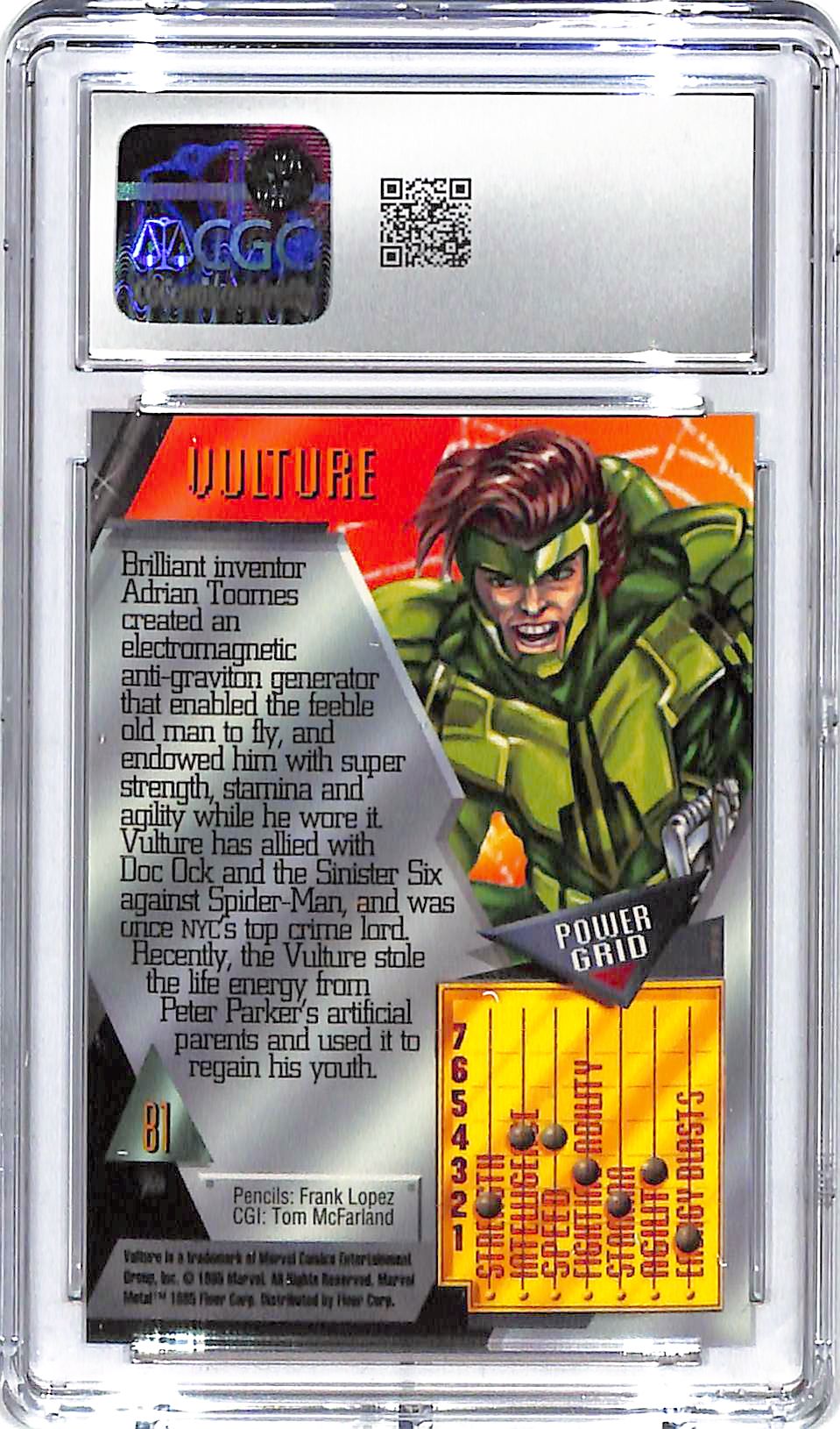 1995 Vulture Fleer Marvel Metal Inaugural Edition #81 CGC Mint Plus 9.5