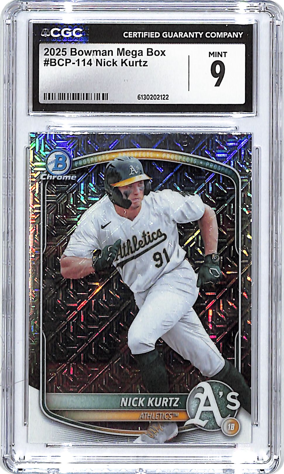 2025 Bowman Chrome Nick Kurtz Mega Box Rookie BCP-114 CGC 9 Athletics
