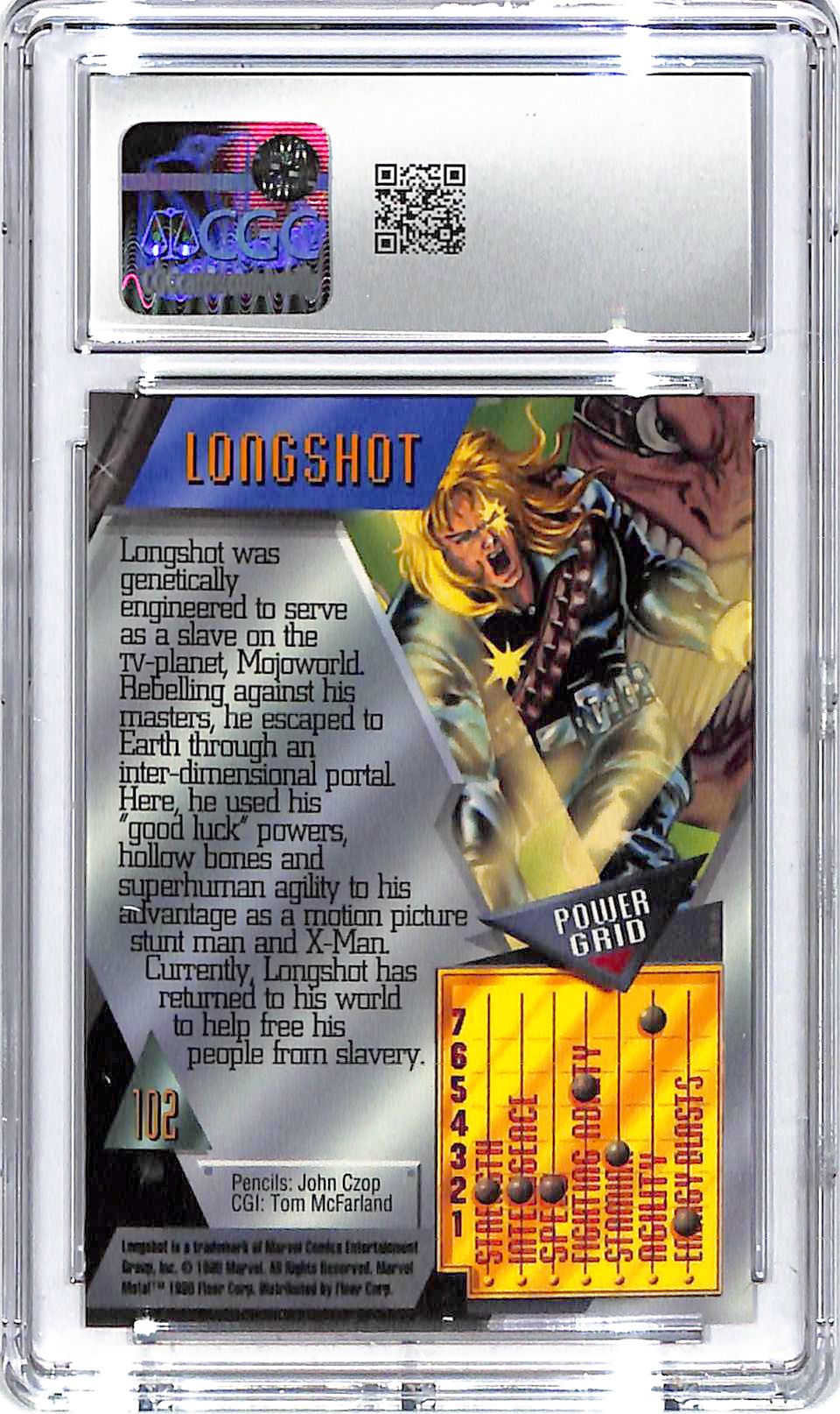 1995 Longshot Fleer Marvel Metal Inaugural Edition #102 CGC Mint Plus 9.5