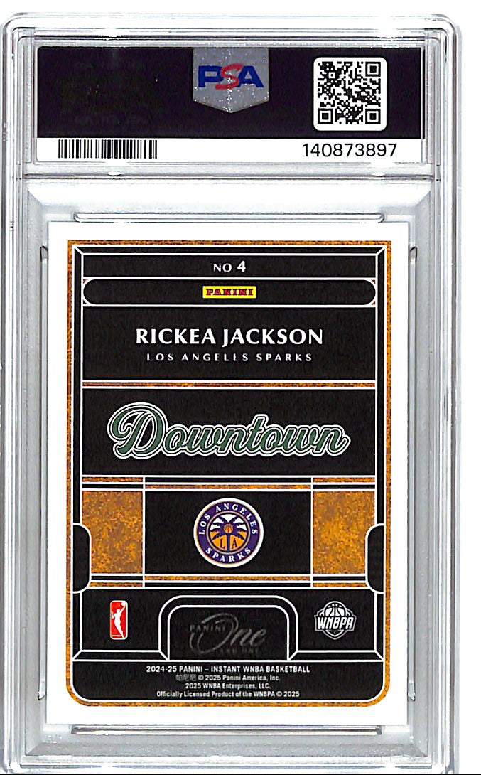 2024-25 Panini WNBA Rookie Royalty Rickea Jackson Downtown RC #4 PSA 9 Sparks