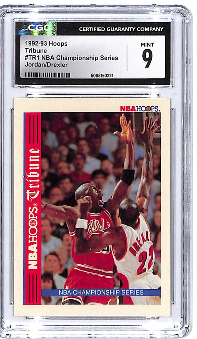 1992-93 Hoops Tribune NBA Championship Series Michael Jordan Clyde Drexler CGC 9