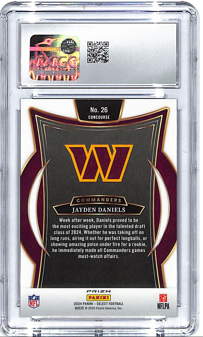2024 Select Jayden Daniels Rookie RC Black Red Shock CGC 10 Commanders