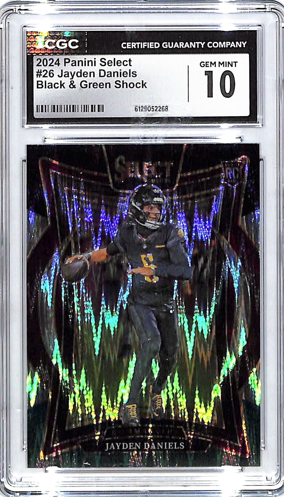 2024 Select Jayden Daniels Rookie RC Black Green Shock CGC 10 Commanders