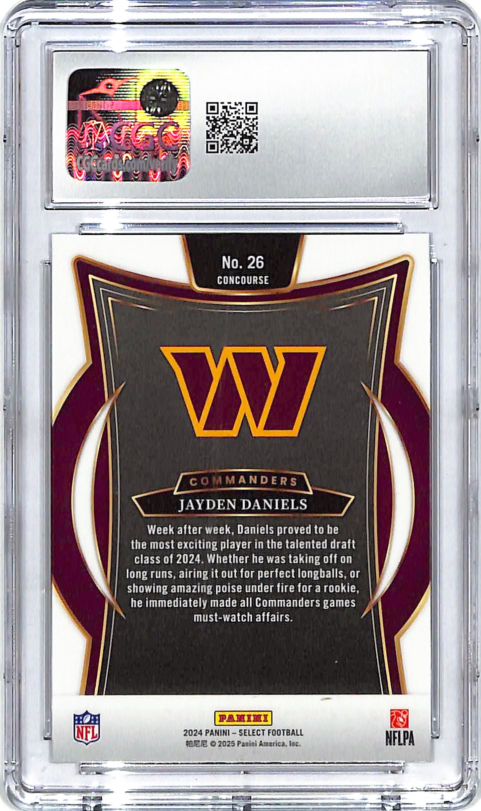 2024 Select Jayden Daniels Rookie RC #26 CCG 10 Commanders
