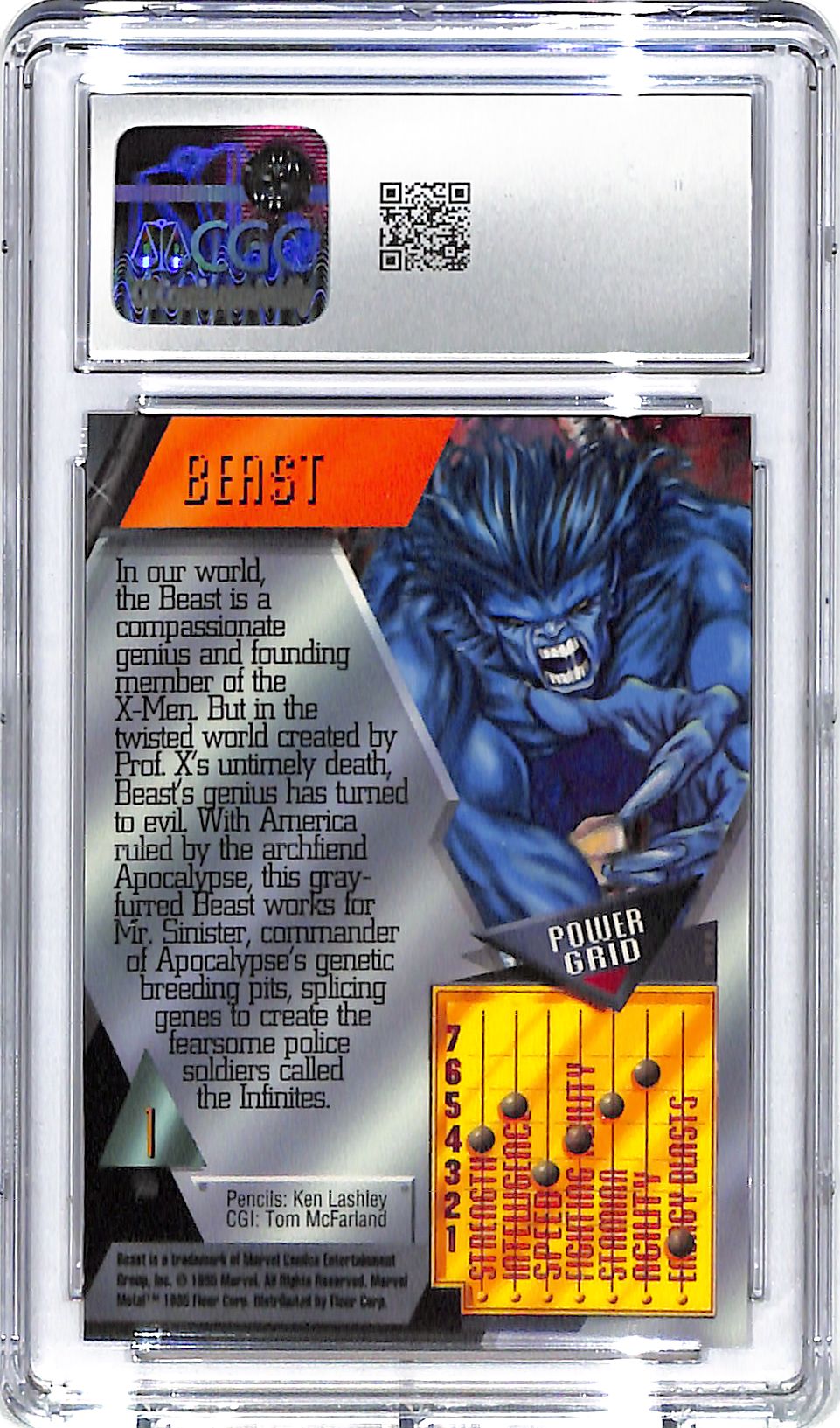 1995 Beast Fleer Marvel Metal Inaugural Edition #1 CGC Mint Plus 9.5