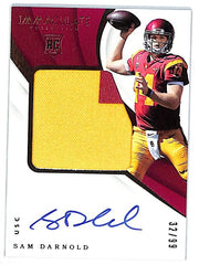 2018 Immaculate Collegiate Sam Darnold Auto Autograph Patch Jersey Rookie RC /99 USC