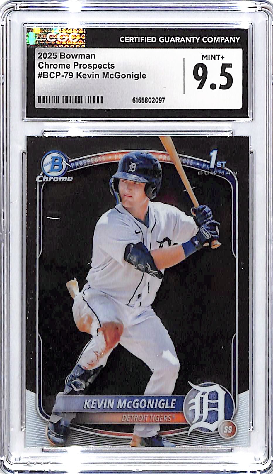 2025 Bowman Chrome Kevin McGonigle Prospect Rookie RC CGC 9.5 Tigers