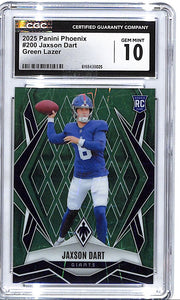 2025 Phoenix Jaxson Dart Green lazer Rookie RC /49 CGC 10 Giants