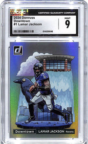 2024 Donruss Lamar Jackson Downtown #1 CGC 9 Ravens