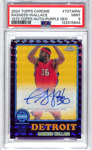 2024-25 Topps Chrome Rasheed Wallace Auto Autograph Purple Geometric PSA 9