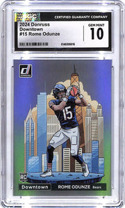 2024 Donruss Rome Odunze Downtown Rookie RC #15 CGC 10 Bears
