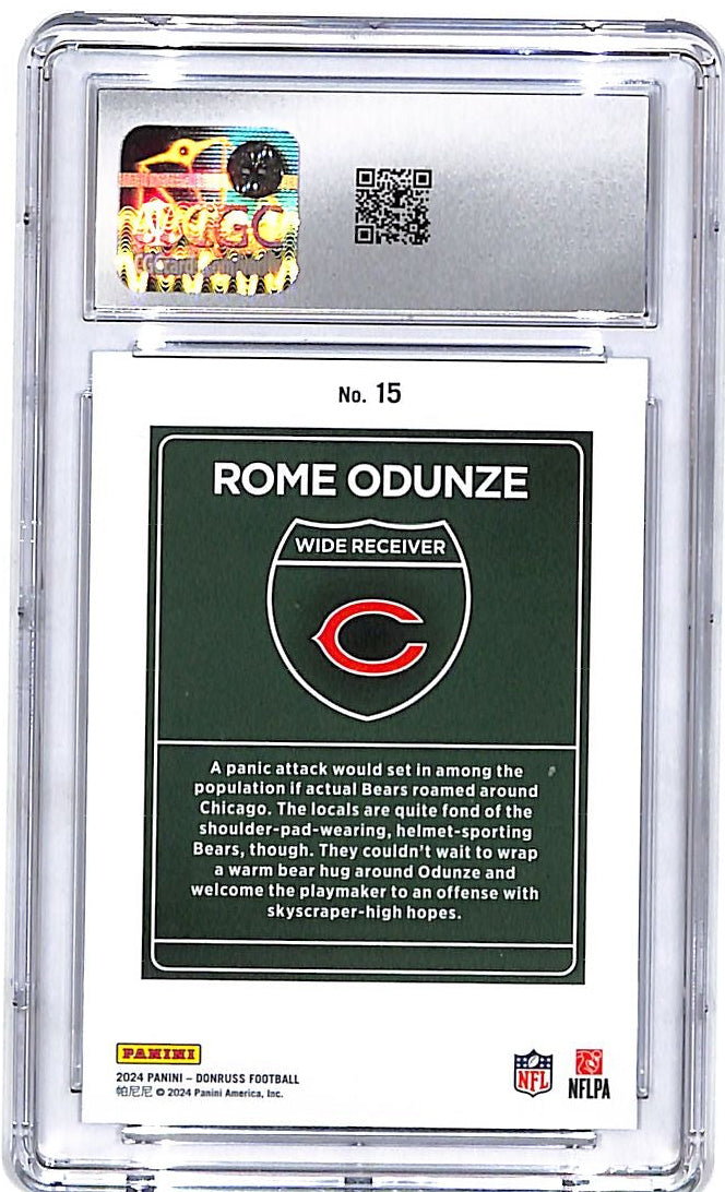 2024 Donruss Rome Odunze Downtown Rookie RC #15 CGC 10 Bears