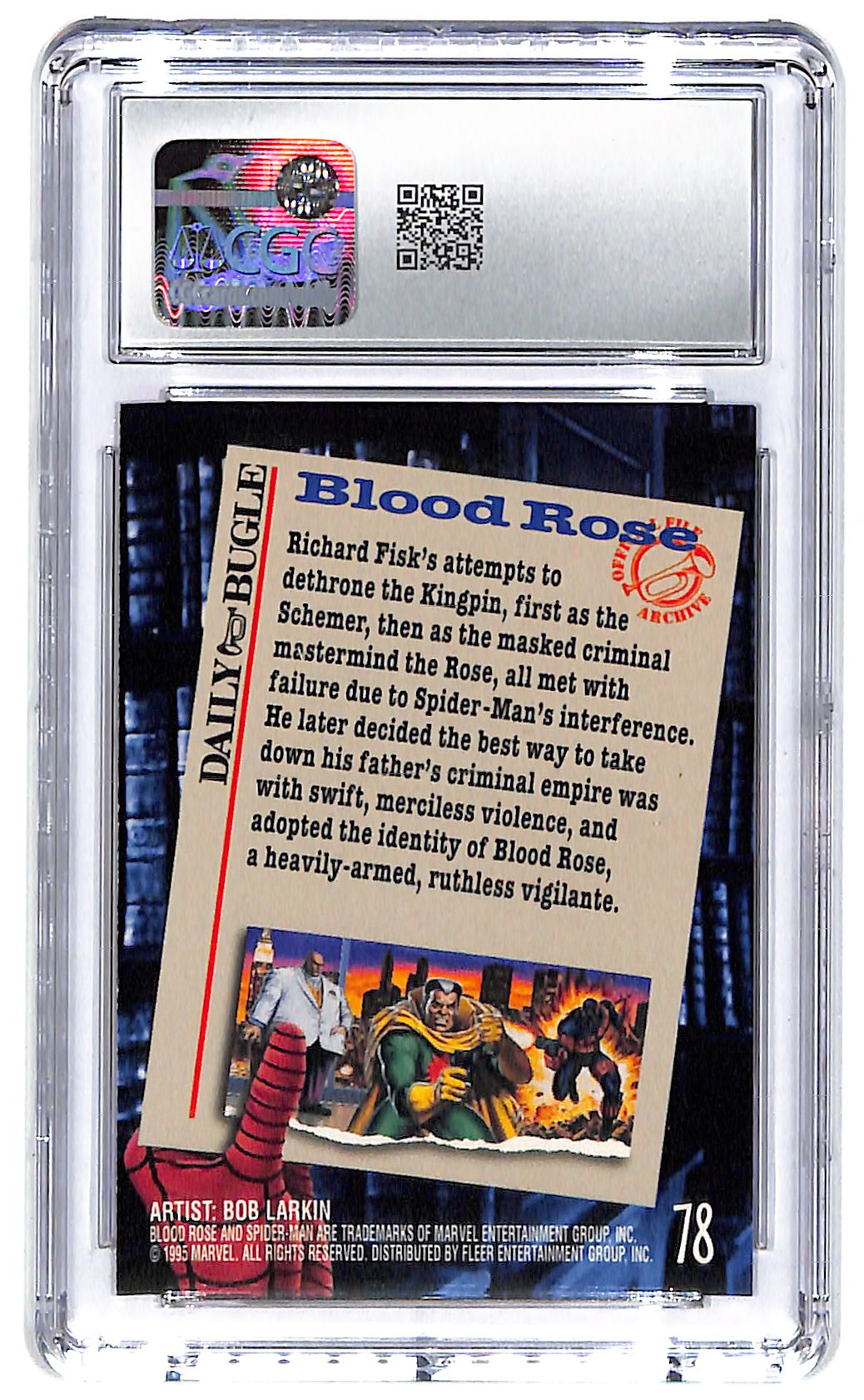 1995 Blood Rose Fleer Ultra Spider-Man #78 CGC Mint Plus 9.5