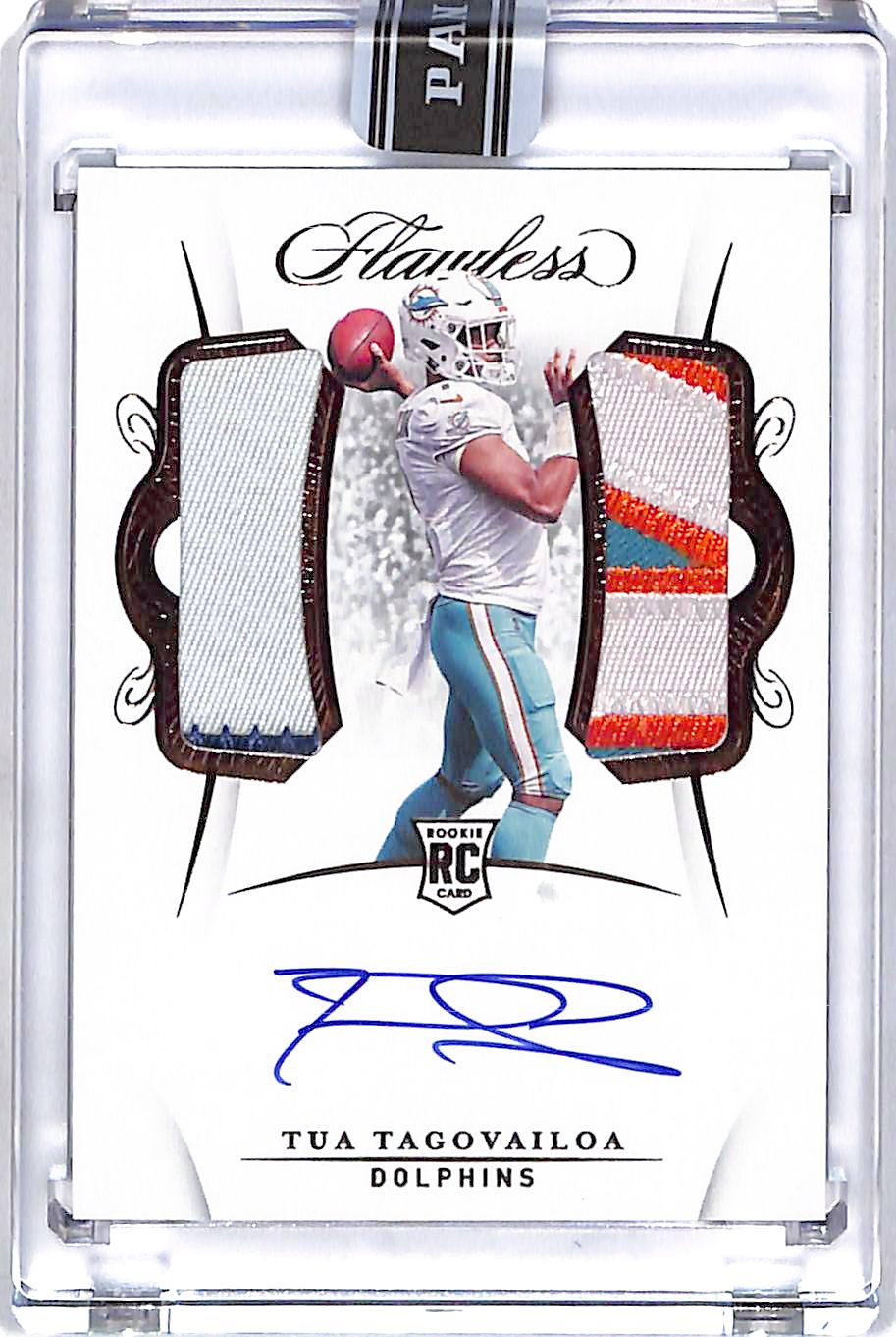 2020 Flawless Tua Tagovailoa Auto Autograph Rookie RC Patch Jersey Black Box 1/1