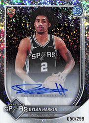 2025-26 Bowman Chrome Dylan Harper Auto Autograph Rookie RC Speckle Refractor /299 Spurs
