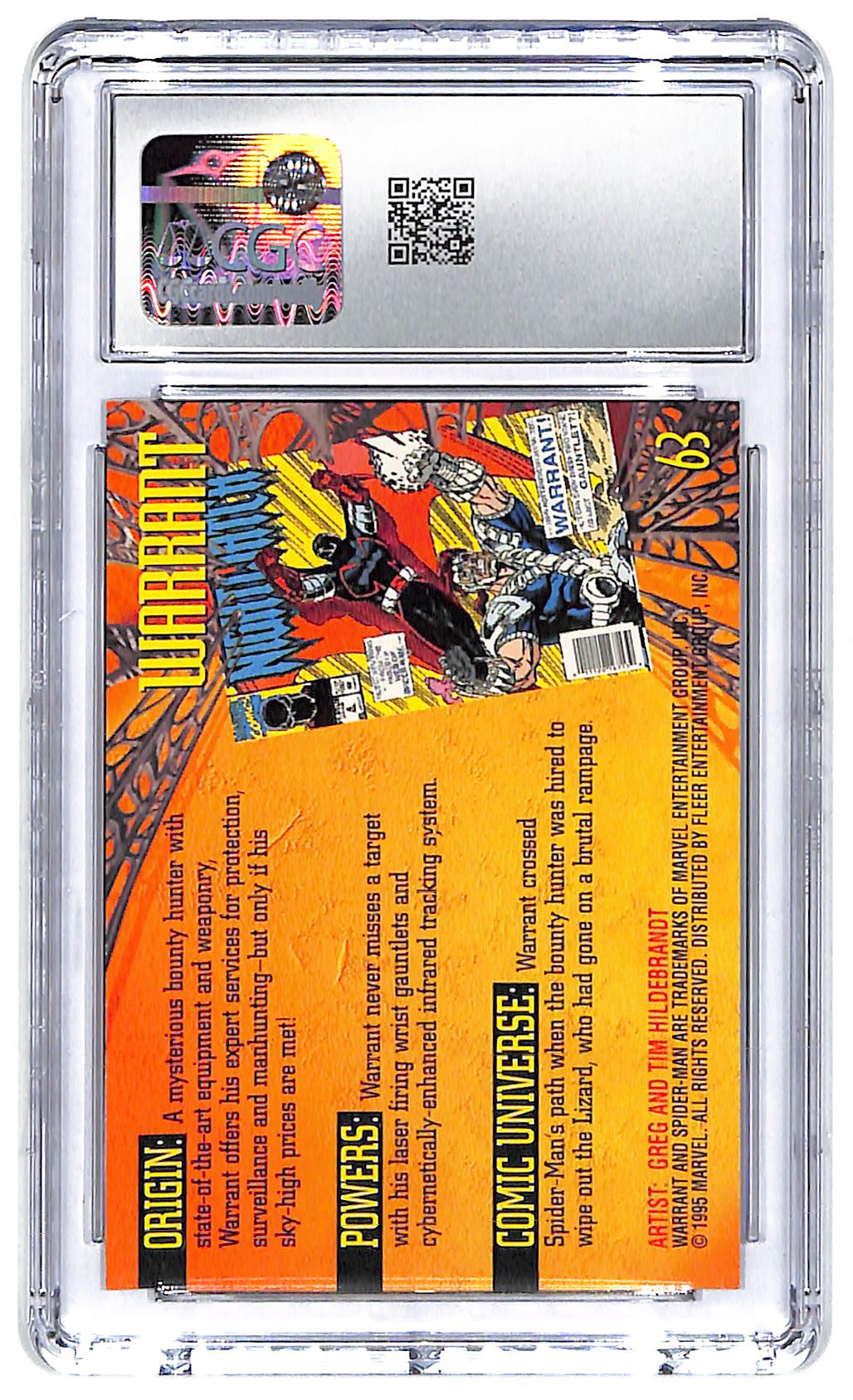 1995 Warrant Fleer Ultra Spider-Man #63 CGC Mint Plus 9.5