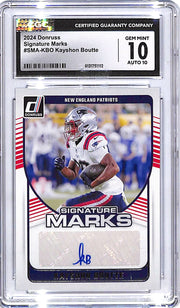 2024 Donruss Kayshon Boutte Signature Marks Auto Autograph CGC 10 Patriots