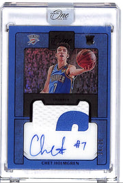 2022-23 Panini One and One Chet Holmgren Auto Autograph Rookie RC Patch Jersey /35 Thunder