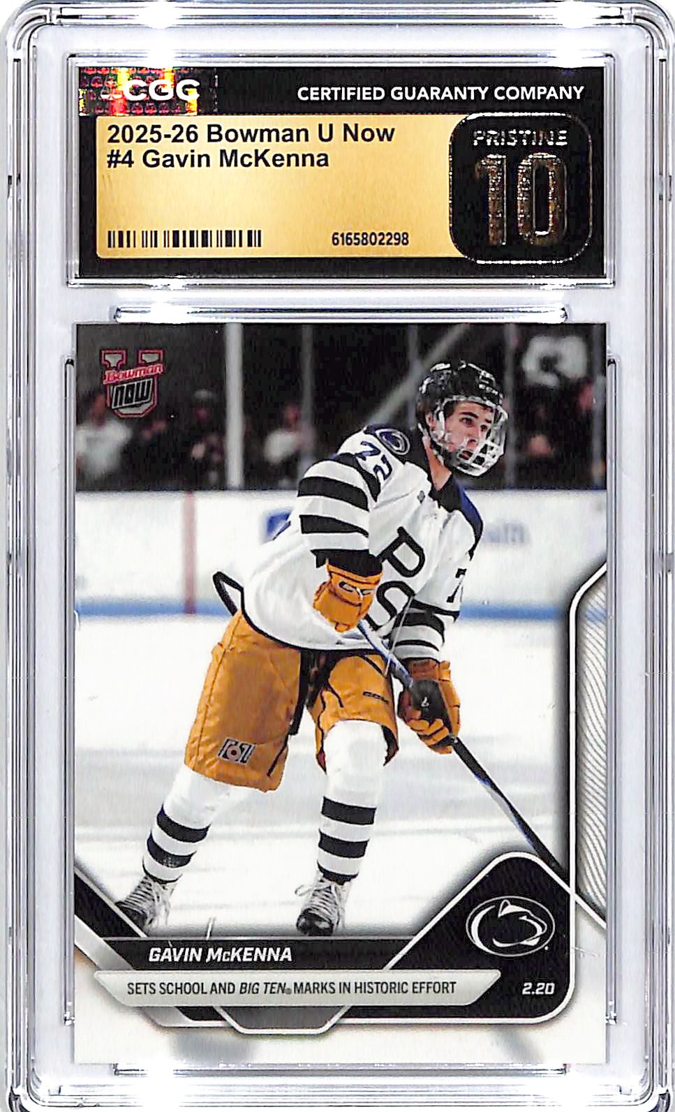 2025-26 Bowman U Now Gavin McKenna Rookie RC #4 CGC 10 Pristine Penn State