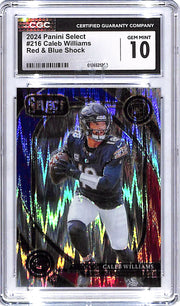 2024 Select Caleb Williams Rookie RC Red Blue Shock CGC 10 Bears